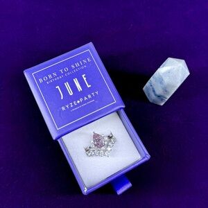 NIB Ryze Party Born To Shine BTS June Birthday .925 Sterling Silver Ring Size 8